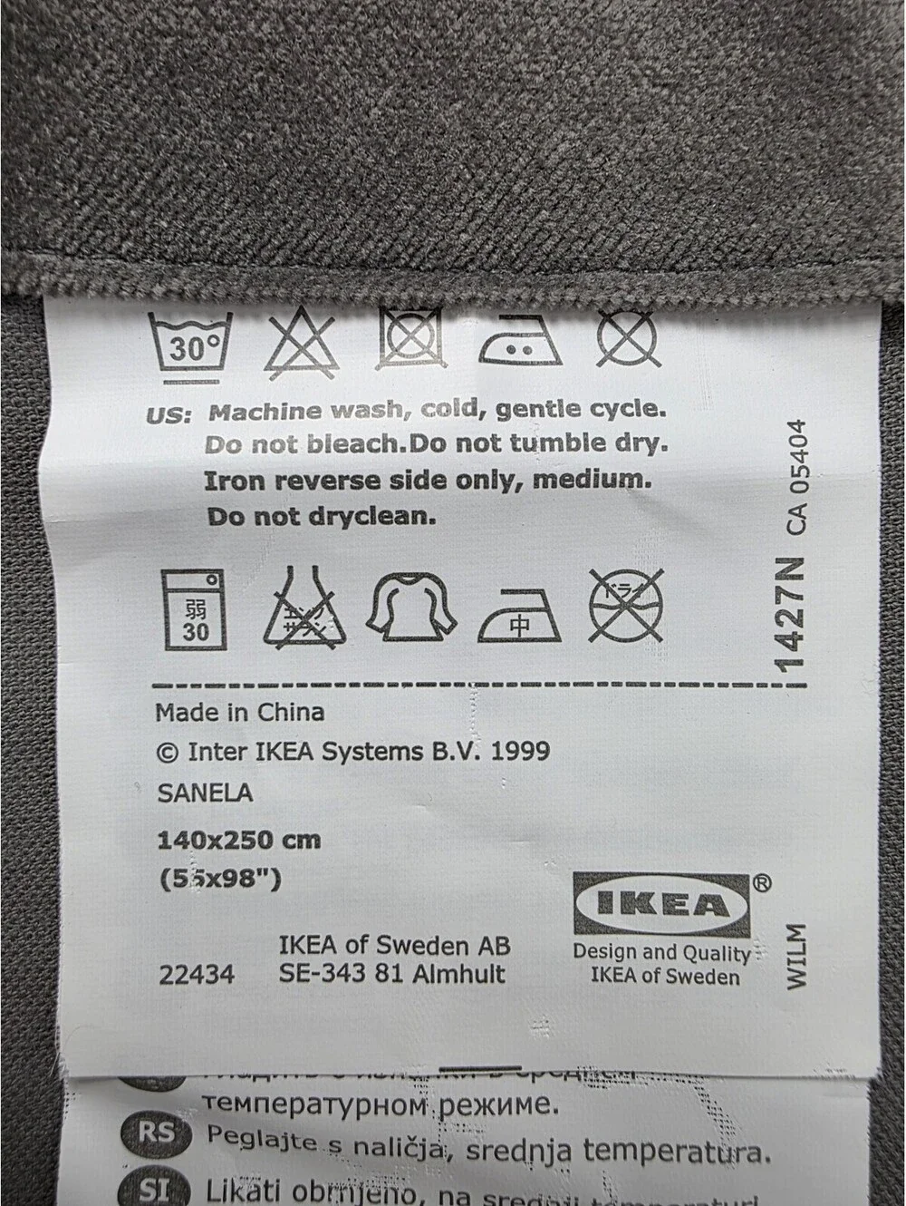 Ikea SANELA Curtains Room Darkening 55x98 